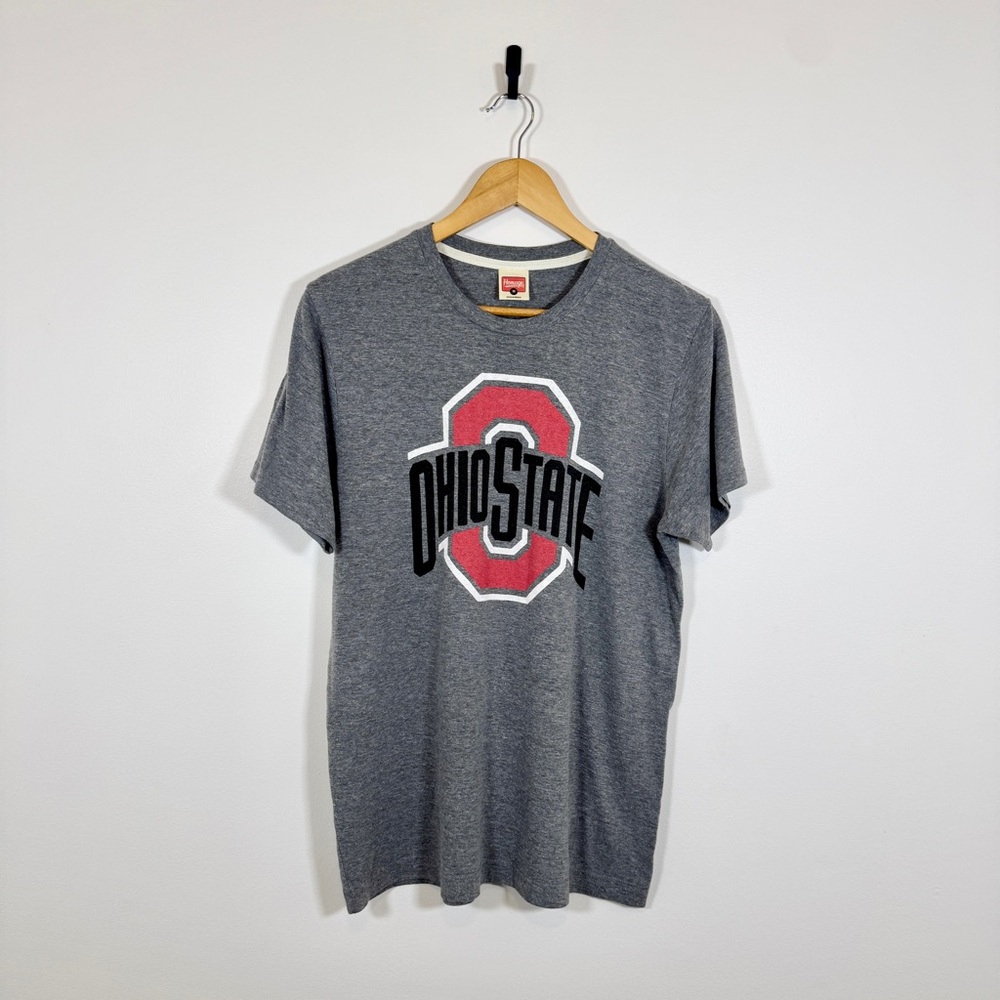HOMAGE Ohio State Gray and Red Tee